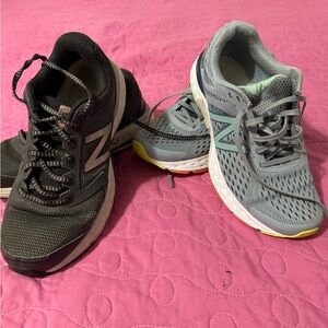 New Balance Black and Light Gray Sneakers 2 pairs size 8